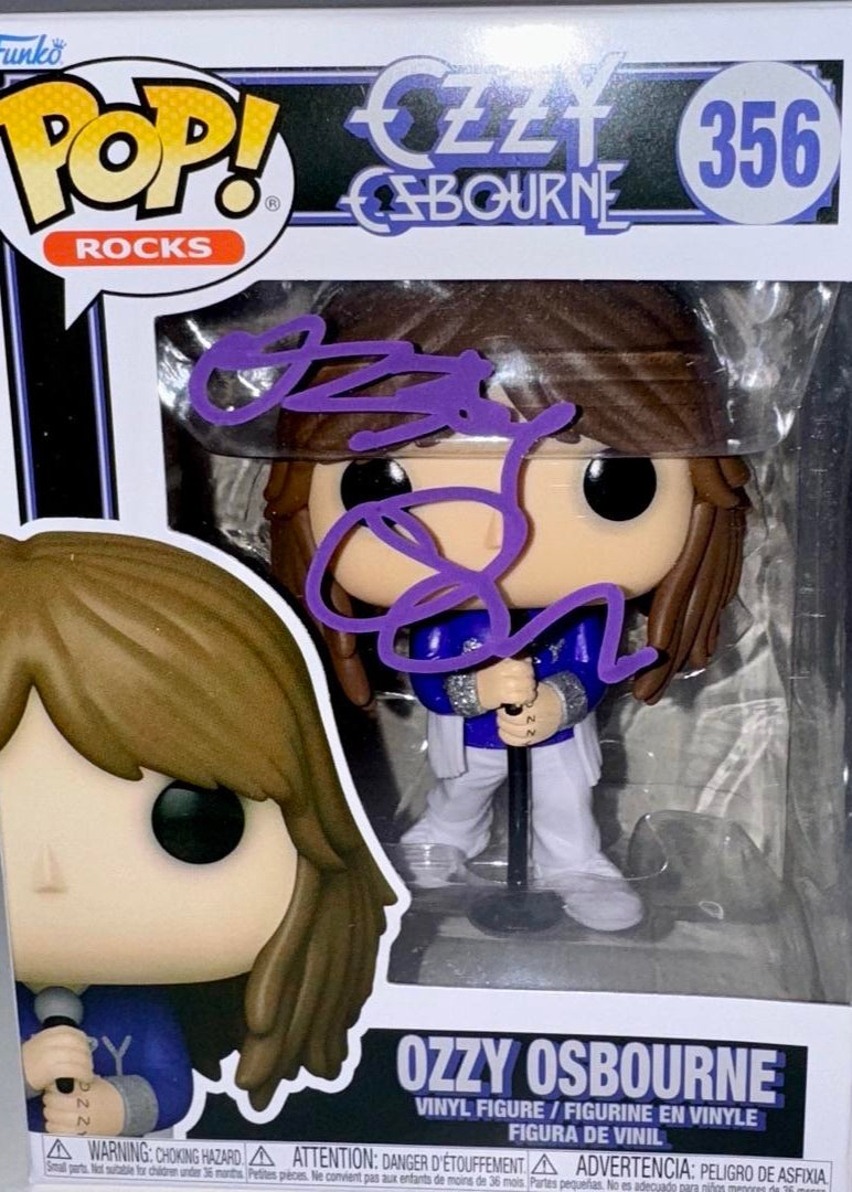 Ozzy Osbourne Signed Funko Pop #356 (Purple Ink) - Beckett COA #1
